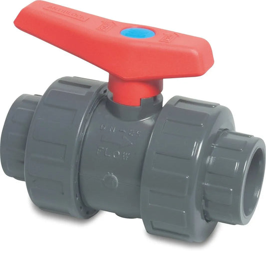 Profec Ball Valve Double Union Red Handle